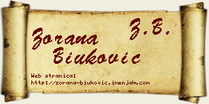 Zorana Biuković vizit kartica